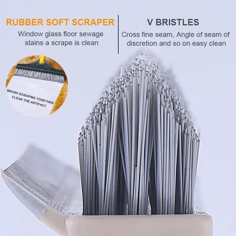 Floor Scrub Brush With Adjustable Long Handle 2 In 1 Scrape And Brush Stiff Bristle Bathroom Kitchen Floor Cleaning Brush..
