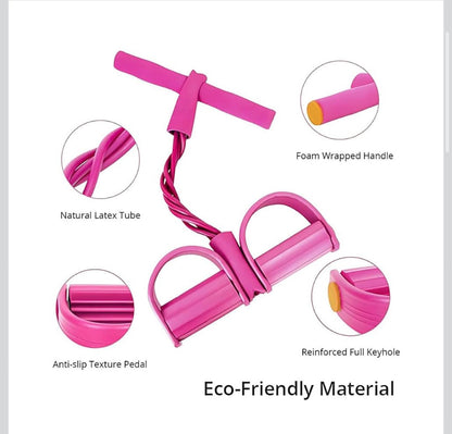 4-Tube Pedal Resistance Band – Multifunction Home Gym Exercise Equipment